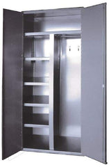 Durham - 5 Shelf Combination Storage Cabinet - Steel, 36" Wide x 24" Deep x 84" High, Gray - USA Tool & Supply