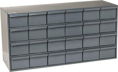 Durham - 24 Drawer, Small Parts Steel Storage Cabinet - 11-3/4" Deep x 33-3/4" Wide x 17" High - USA Tool & Supply