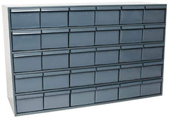 Durham - 30 Drawer, Small Parts Steel Storage Cabinet - 11-3/4" Deep x 33-3/4" Wide x 21-1/8" High - USA Tool & Supply