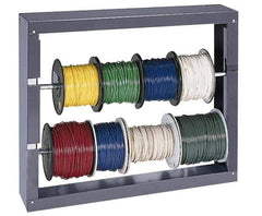 Durham - 2 Cylinder, Gray Wire Spool Rack - 26-1/8" Wide x 17-7/8" High x 6" Deep - USA Tool & Supply