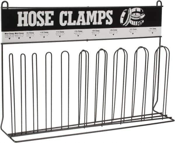 Durham - Blue 10 Post Hose Clamp Rack - 23-1/4" Wide x 15-3/4" High x 5-3/8" Deep - USA Tool & Supply