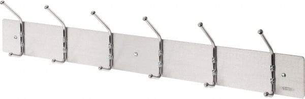 Safco - 6 Hooks, 36" Long x 2-1/8" Deep, Steel Utility Hook Strips - 2-1/2" High - USA Tool & Supply
