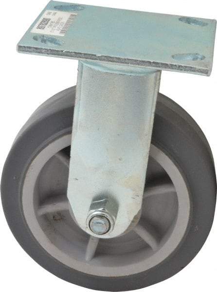 Value Collection - 6" Diam x 2" Wide x 7-1/2" OAH Top Plate Mount Rigid Caster - TPR, 550 Lb Capacity, Roller Bearing, 4 x 4-1/2" Plate - USA Tool & Supply