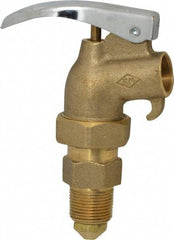 Value Collection - 3/4" NPT Brass Adjustable Drum Faucet - FM Approved, Internal Arrester, Self Closing - USA Tool & Supply