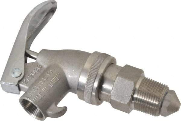 Value Collection - 3/4" NPT Stainless Steel Adjustable Drum Faucet - FM Approved, Internal Arrester, Self Closing - USA Tool & Supply