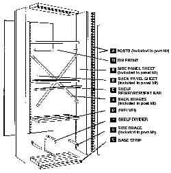 Edsal - 48" Wide, 85" High, Open Shelving Panel Kit - 12" Deep, Use with Edsal Industrial Shelving - USA Tool & Supply