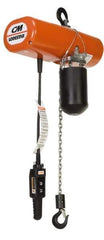 CM - 1/8 Ton Capacity, 10/32 FPM Lift Speed, Electric Chain Hoist - 10' Max Lift, 1 Chain - USA Tool & Supply