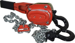 CM - 1,500 Lb Lifting Capacity, 5' Lift Height, Lever Hoist - Made from Chain, 45 Lb Avg Pull to Lift Rated Load - USA Tool & Supply
