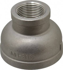 Merit Brass - 2 x 1" Grade 316 Stainless Steel Pipe Reducer Coupling - FNPT x FNPT End Connections, 150 psi - USA Tool & Supply