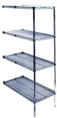 Value Collection - 4 Shelf Wire Shelving Unit - 24" Wide x 18" Deep x 74" High, - USA Tool & Supply