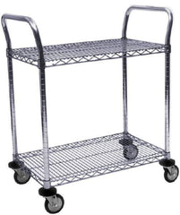 Value Collection - 600 Lb Capacity, 18" Wide x 60" Long x 39" High Wire Cart - 2 Shelf, Steel, Swivel Casters - USA Tool & Supply