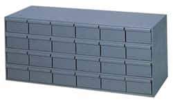 Durham - 24 Drawer, Small Parts Steel Storage Cabinet - 11-5/8" Deep x 33-3/4" Wide x 14-3/8" High - USA Tool & Supply