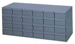 Durham - 24 Drawer, Small Parts Steel Storage Cabinet - 11-5/8" Deep x 33-3/4" Wide x 14-3/8" High - USA Tool & Supply