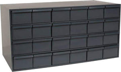 Durham - 24 Drawer, Small Parts Steel Storage Cabinet - 17-1/4" Deep x 33-3/4" Wide x 17" High - USA Tool & Supply