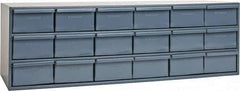 Durham - 18 Drawer, Small Parts Steel Storage Cabinet - 11-5/8" Deep x 33-3/4" Wide x 10-7/8" High - USA Tool & Supply