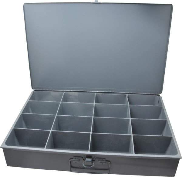 Durham - 16 Compartment Small Steel Storage Drawer - 18 Inches Wide x 12 Inches Deep - USA Tool & Supply