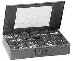 Value Collection - 168 Piece, 1/4x1 to 3/4 x 3-1/2, Steel Lag Screw Assortment - Hex Head, Hex Drive, 1 to 3-1/2" Long, Zinc-Plated Finish - USA Tool & Supply