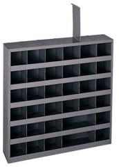 Durham - 36 Bin Bin Shelving Unit with Removable Dividers - 23-3/4 Inch Overall Width x 4-3/4 Inch Overall Depth x 23-3/4 Inch Overall Height, Gray Steel Bins - USA Tool & Supply