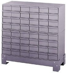 Durham - 48 Bin Bin Shelving Unit with Drawers - 34-1/8 Inch Overall Width x 12-1/4 Inch Overall Depth x 33-3/4 Inch Overall Height, Gray Steel Bins - USA Tool & Supply