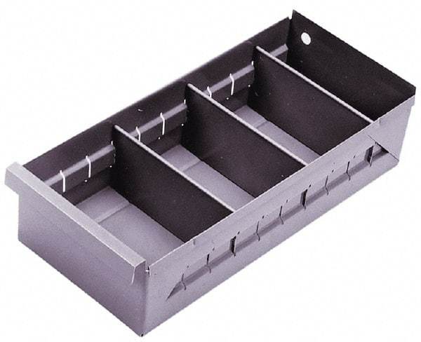 Durham - 11-3/4" Deep, Gray Steel Drawer Bin - 2-3/4" High x 5-3/8" Wide x 11-3/4" Long - USA Tool & Supply
