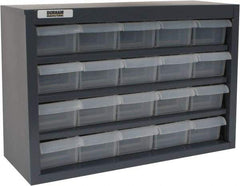 Durham - 20 Drawer, Small Parts Steel Storage Cabinet w/Plastic Drawers - 6-3/8" Deep x 16-3/4" Wide x 12" High - USA Tool & Supply