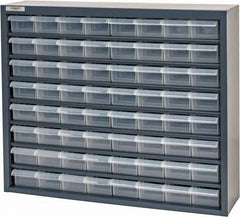 Durham - 64 Drawer, Small Parts Steel Storage Cabinet w/Plastic Drawers - 6-3/8" Deep x 25-7/8" Wide x 21-3/8" High - USA Tool & Supply
