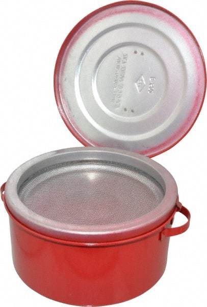 Eagle - 2 Quart Capacity, Coated Steel, Red Bench Can - 4-1/4 Inch High x 8 Inch Diameter, 2-1/2 Inch Dasher Diameter - USA Tool & Supply