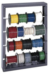 Durham - Gray Wire Spool Rack - 26-1/8" Wide x 37-1/8" High x 6" Deep - USA Tool & Supply