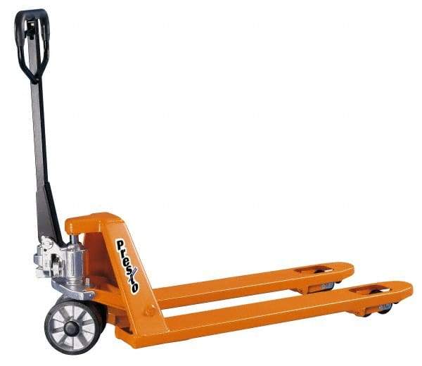 Presto Lifts - 5,000 Lb Capacity, 7-3/4" Lift Premium Quality Pallet Truck - 3-1/4" Min Lift Height, 48" Fork Length, 27" Overall Width - USA Tool & Supply
