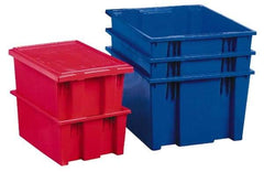 Akro-Mils - 1.2 Cu Ft, 65 Lb Load Capacity Red Polyethylene Tote Container - Stacking, Nesting, 19-1/2" Long x 15-1/2" Wide x 10" High - USA Tool & Supply