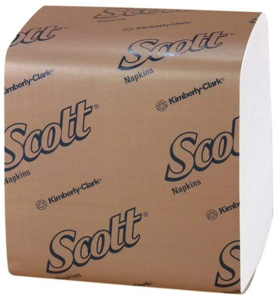 Scott - 17" Long x 17" Wide, 1/4 Fold Dinner Paper Napkins - 1 Ply, White - USA Tool & Supply