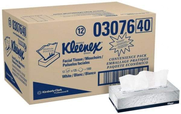 Kleenex - Flat Box of White Facial Tissues - 2 Ply - USA Tool & Supply