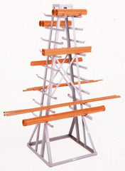 Made in USA - 1,800 Lb Capacity, Gray 2-Sided Horizontal Bar Storage Rack - 30" Wide x 84" High x 30" Deep - USA Tool & Supply