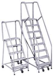 PW Platforms - 2 Step Ladder - Rolling Safety Ladder, 300 Lb Capacity, 20" Platform Height, 26" Base Width x 22" Base Depth - USA Tool & Supply