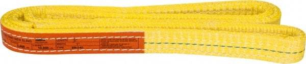 Made in USA - 3' Long x 1" Wide, 4,800 Lb Basket Capacity, 4,800 Lb Vertical Capacity, 2 Ply, Nylon Web Sling - 3,840 Lb Choker Capacity - USA Tool & Supply