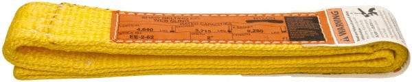 Made in USA - 3' Long x 2" Wide, 4,640 Lb Vertical Capacity, 2 Ply, Nylon Web Sling - 3,715 Lb Choker Capacity - USA Tool & Supply