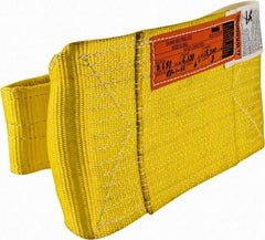 Made in USA - 3' Long x 6" Wide, 7,650 Lb Vertical Capacity, 1 Ply, Nylon Web Sling - 6,120 Lb Choker Capacity - USA Tool & Supply