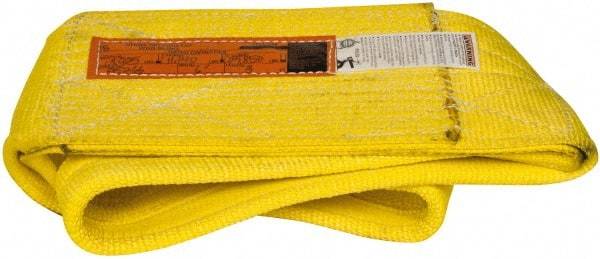 Made in USA - 3' Long x 6" Wide, 13,925 Lb Basket Capacity, 13,925 Lb Vertical Capacity, 2 Ply, Nylon Web Sling - 11,140 Lb Choker Capacity - USA Tool & Supply