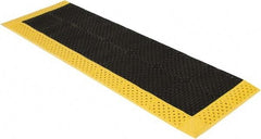Notrax - 8' Long, Dry/Wet Environment, Anti-Fatigue Matting - Black with Yellow Borders, Vinyl with Vinyl Base, Beveled on 3 Sides - USA Tool & Supply