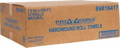 PRO-SOURCE - Hard Roll of 1 Ply Natural Paper Towels - 8" Wide, 350' Roll Length, Fits Dispenser Pro-Source: 56590672, 56590698, 56590706,56590714, 56590565, 5659057, Kimberly Clark: 09767, 09990, 09746, 09996 GP: 54338, 56201 - USA Tool & Supply