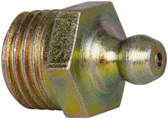 Value Collection - Straight Head Angle, 1/4 NPT Steel Thread-Forming Grease Fitting - 14.29mm Hex - USA Tool & Supply