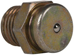 Value Collection - Straight Head Angle, 1/4 NPT Steel Button-Head Grease Fitting - 15.88mm Hex - USA Tool & Supply