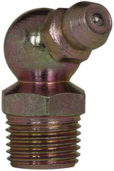 Value Collection - 65° Head Angle, 1/8 NPT Steel Standard Grease Fitting - 11.11mm Hex - USA Tool & Supply