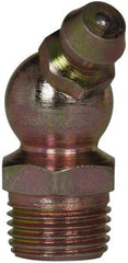 Value Collection - 45° Head Angle, 1/8 NPT Steel Standard Grease Fitting - 11.11mm Hex - USA Tool & Supply