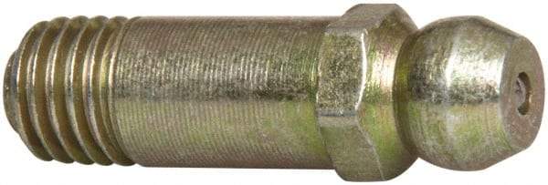 Value Collection - Straight Head Angle, 1/4-28 Steel Standard Grease Fitting - 7.94mm Hex - USA Tool & Supply
