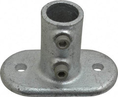 Kee - 3/4" Pipe, Railing Flange, Malleable Iron Flange Pipe Rail Fitting - Galvanized Finish - USA Tool & Supply