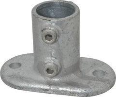 Kee - 1-1/4" Pipe, Railing Flange, Malleable Iron Flange Pipe Rail Fitting - Galvanized Finish - USA Tool & Supply