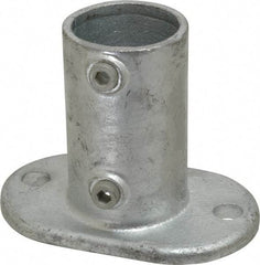 Kee - 2" Pipe, Railing Flange, Malleable Iron Flange Pipe Rail Fitting - Galvanized Finish - USA Tool & Supply