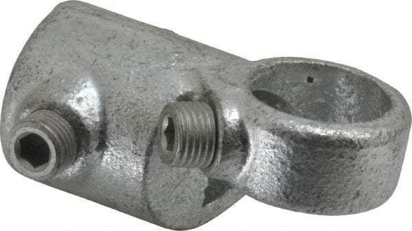 Kee - 3/4" Pipe, Adjustable Side Outlet Tee, Malleable Iron Tee Pipe Rail Fitting - Galvanized Finish - USA Tool & Supply