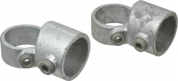 Kee - 1-1/4" Pipe, Adjustable Side Outlet Tee, Malleable Iron Tee Pipe Rail Fitting - Galvanized Finish - USA Tool & Supply